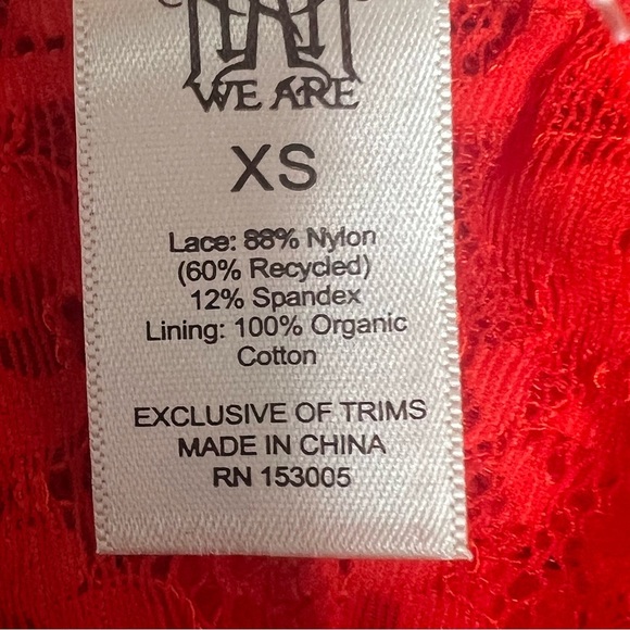 NWT Free People HAH Cut to the Chase Bodysuit XS Lace Lingerie Blood Orange Red - Picture 15 of 16